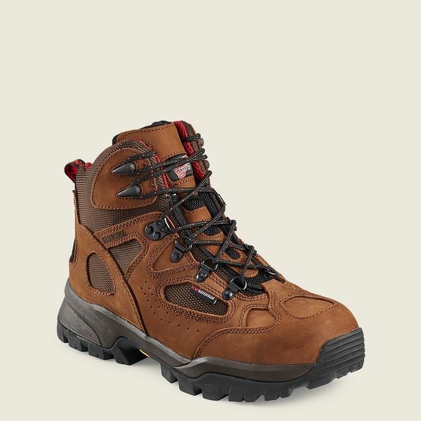 Men\'s Red Wing TruHiker 6-inch Waterproof Safety Toe Hiking Boots Brown | TOQ-391580