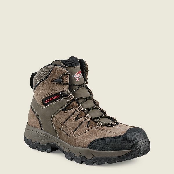 Men\'s Red Wing TruHiker 6-inch Waterproof Safety Toe Hiking Boots Grey | TPX-470138