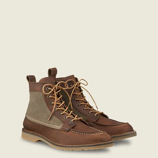 Men's Red Wing Weekender Canvas Moc 6-Inch Boot Heritage Boots Brown | RAT-419652