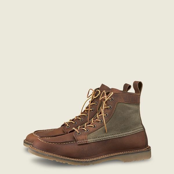 Men's Red Wing Weekender Canvas Moc 6-Inch Boot Heritage Boots Brown | RAT-419652