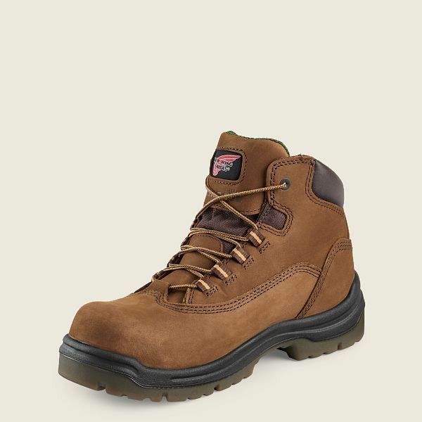 Women's Red Wing King Toe 5-inch Waterproof Safety Toe Boot Work Boots Brown | ESA-916285