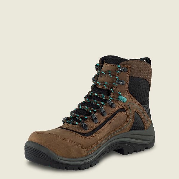 Women's Red Wing Tradeswoman 6-inch Waterproof Safety Toe Boot Work Boots Brown / Black | CKV-418293