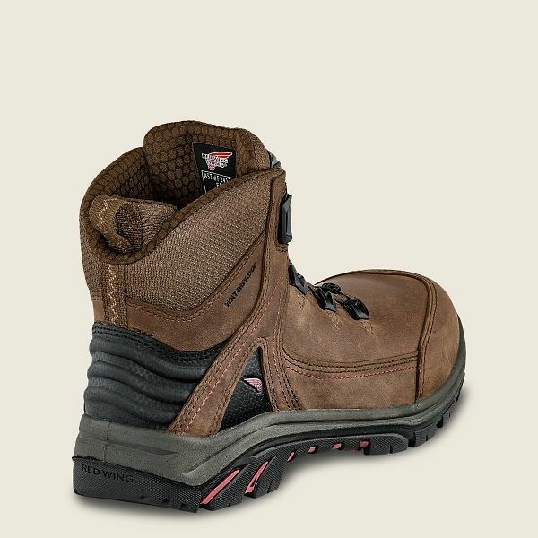 Women's Red Wing Tradeswoman 6-inch Waterproof Soft Toe Boots Brown | PIV-504167