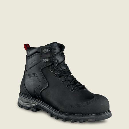 Men's Red Wing Burnside 6-inch Waterproof Safety Toe Boots Black | PSW-819652