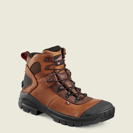 Men's Red Wing Crv 6-inch Waterproof Safety Toe Boot Work Boots Brown / Black | SGX-031745