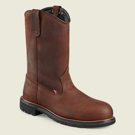 Men's Red Wing DynaForce 11-inch Waterproof Pull-On Boot Safety Toe Boots Brown | XOQ-365209