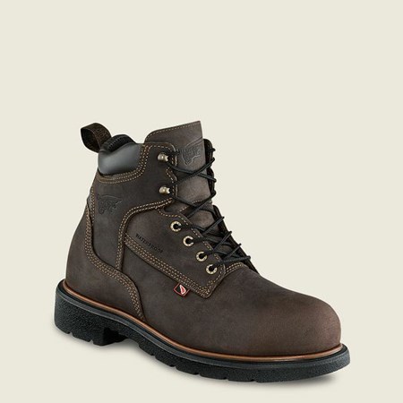 Men's Red Wing DynaForce 6-inch Insulated, Waterproof Safety Toe Boot Work Boots Brown | KQL-501472