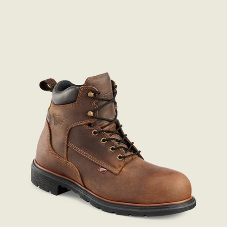 Men's Red Wing DynaForce 6-inch Safety Toe Boots Brown | OME-826591