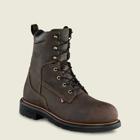 Men's Red Wing DynaForce 8-inch Insulated, Waterproof Safety Toe Boots Brown | ISU-567249