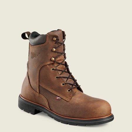 Men's Red Wing DynaForce 8-inch Safety Toe Boot Work Boots Brown | LVO-712309