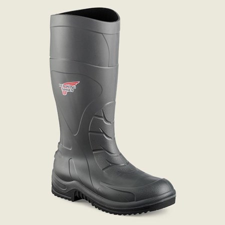 Men's Red Wing InJex 17-Inch Waterproof Safety Toe Pull-On Boot Work Boots Black | BSZ-862719