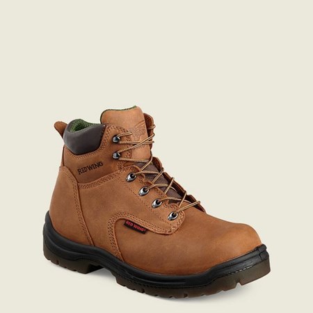 Men's Red Wing King Toe 6-inch Safety Toe Boots Brown | TWE-369482