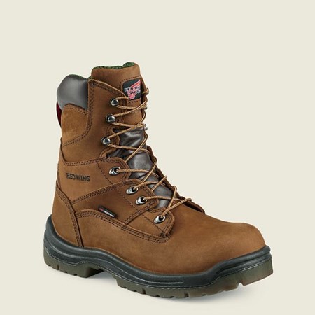 Men's Red Wing King Toe 8-inch Insulated, Waterproof Safety Toe Boot Work Boots Brown | MTC-130645