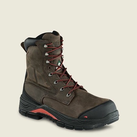 Men's Red Wing King Toe ADC 8-inch Insulated, Waterproof CSA Safety Toe Boots Brown / Black | DMH-243596