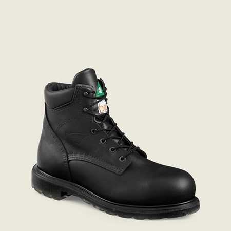 Men's Red Wing SuperSole 2.0 6-inch CSA Safety Toe Boot Work Boots Black | YCX-014953