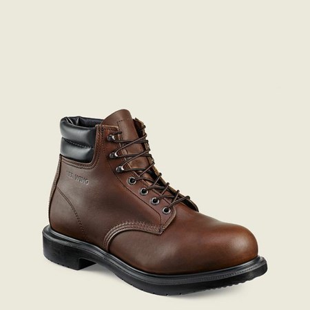 Men's Red Wing SuperSole 6-inch Safety Toe Boots Brown | IRY-270495