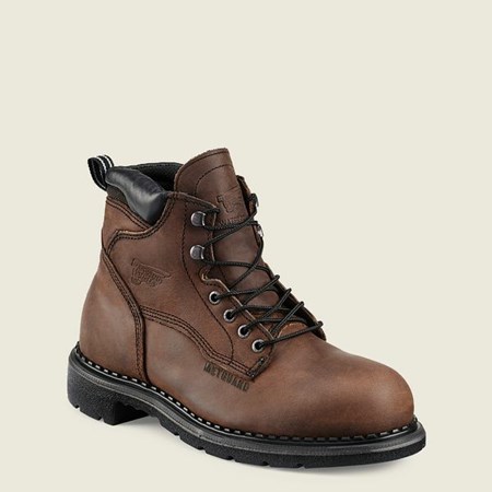 Men's Red Wing SuperSole 6-inch Waterproof Metguard Boot Safety Toe Boots Brown | EOH-169374