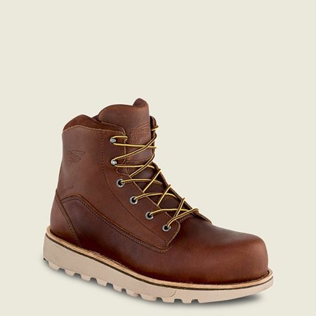 Men's Red Wing Traction Tred Lite 6-inch Waterproof Safety Toe Boots Brown | ACH-187325